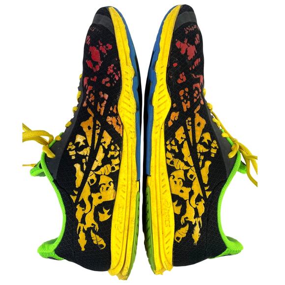 Asics Men's T307N GEL NoosaFAST Running Racing Shoe Black Green Yellow Red S 11 - Picture 6 of 10